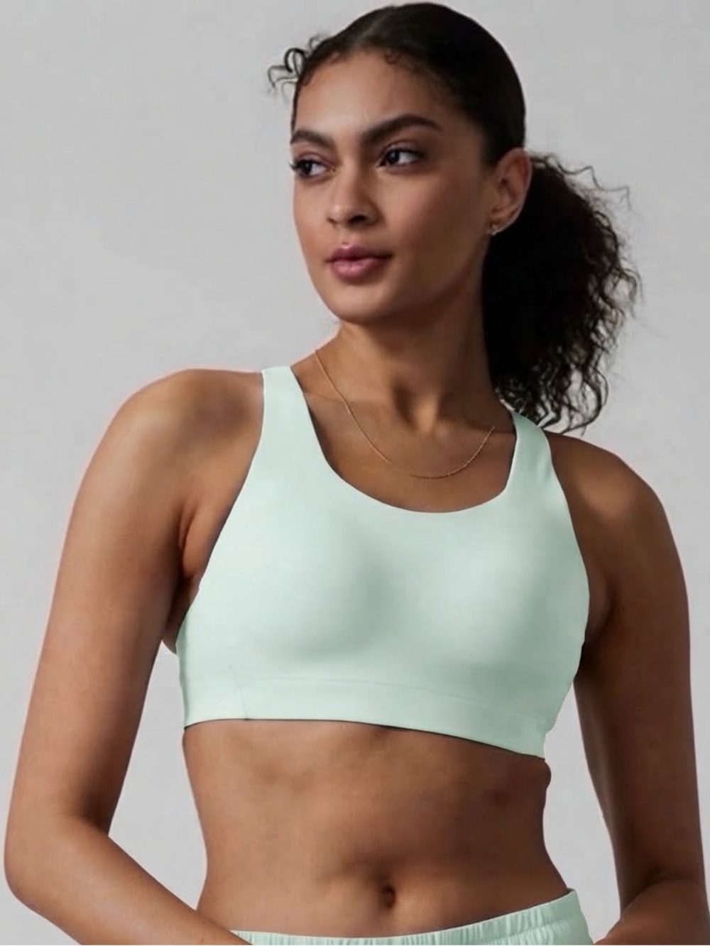 Athleta Advance High Impact & Support No Wire Adjustable Sports Bra in Mint Blue